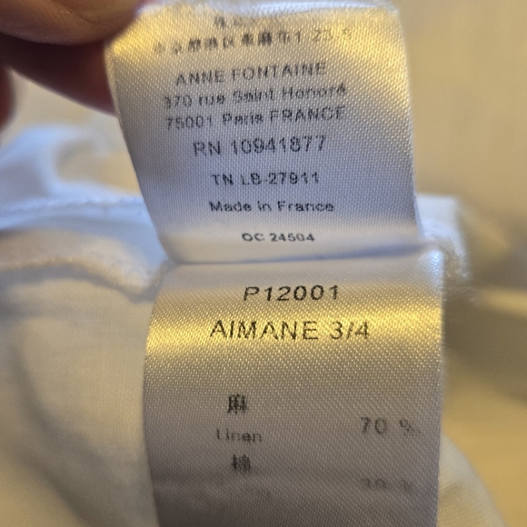 Vintage Anne Fontaine Paris Aimane Linen Blend Blouse - Picture 5 of 5